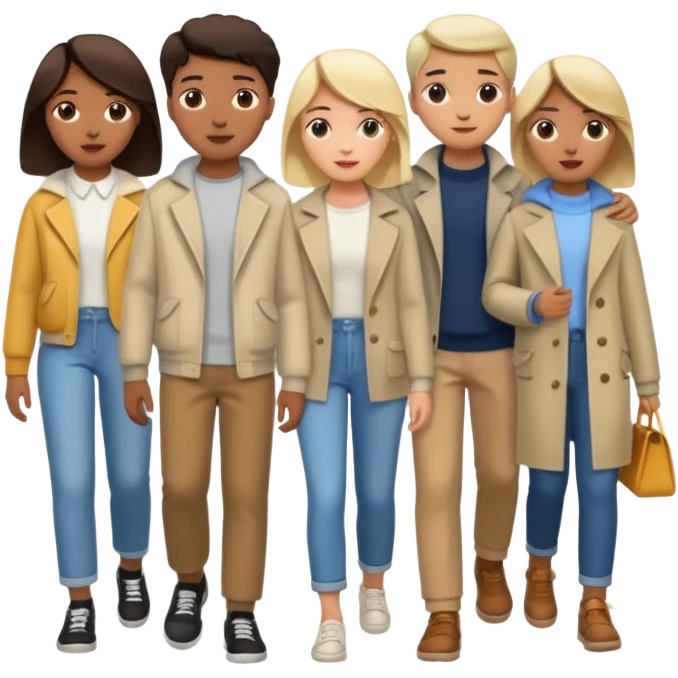 street with many people random walking emoji