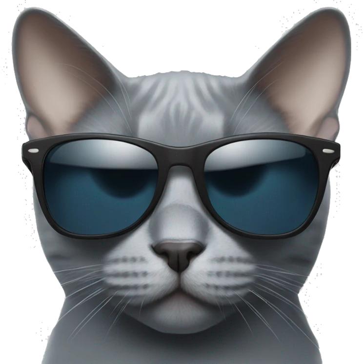 Russian blue cat with sunglasses  emoji