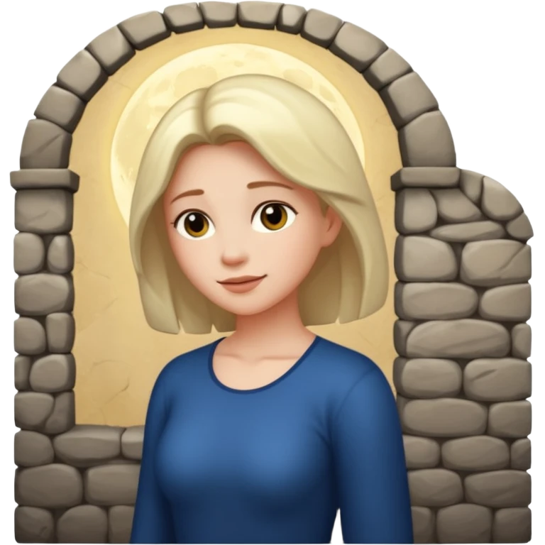 Female back arched in moonlight, skin glowing against stone walls emoji