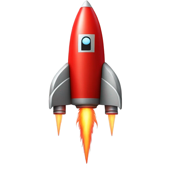 short red rocket ship emoji