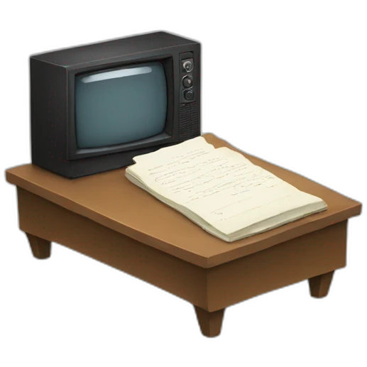 the writing the end in a tv emoji