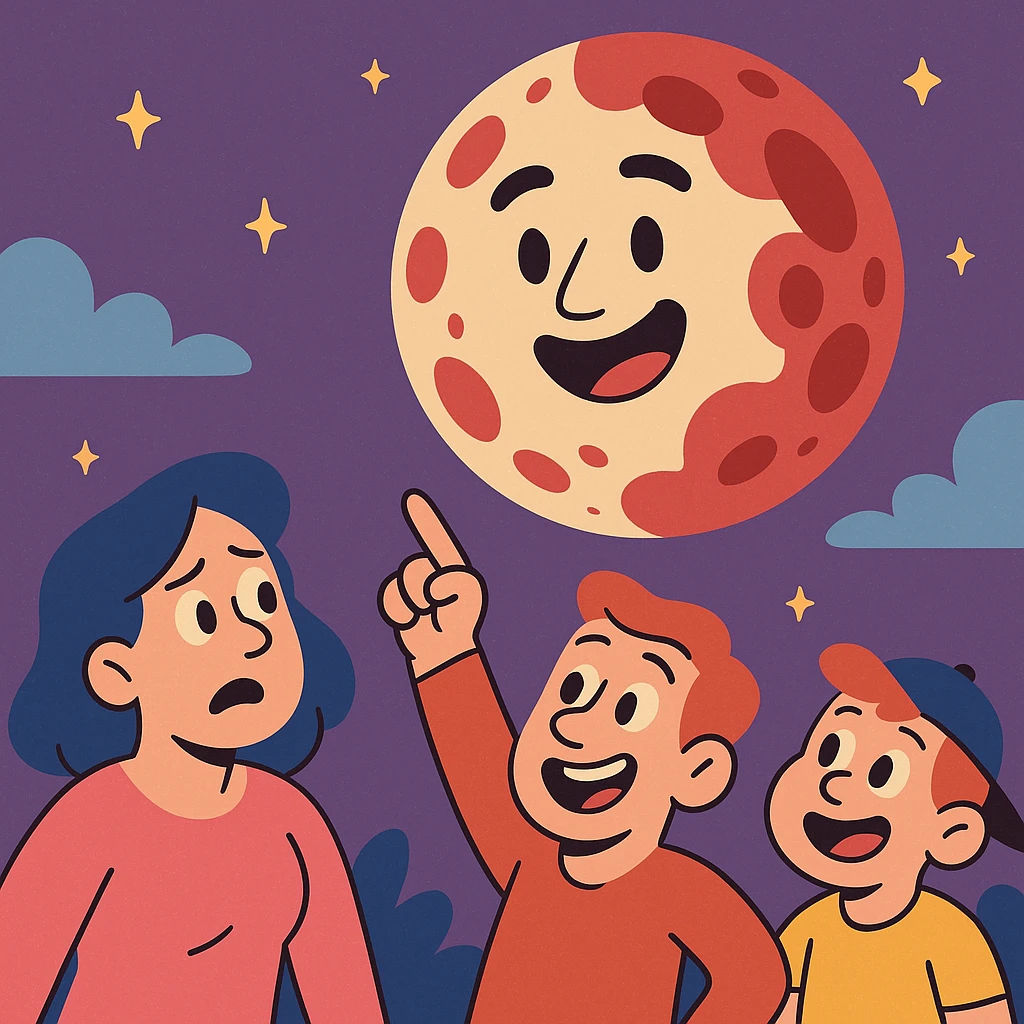 blood moon with smoother craters, two-tone fill: beige and dark red emoji