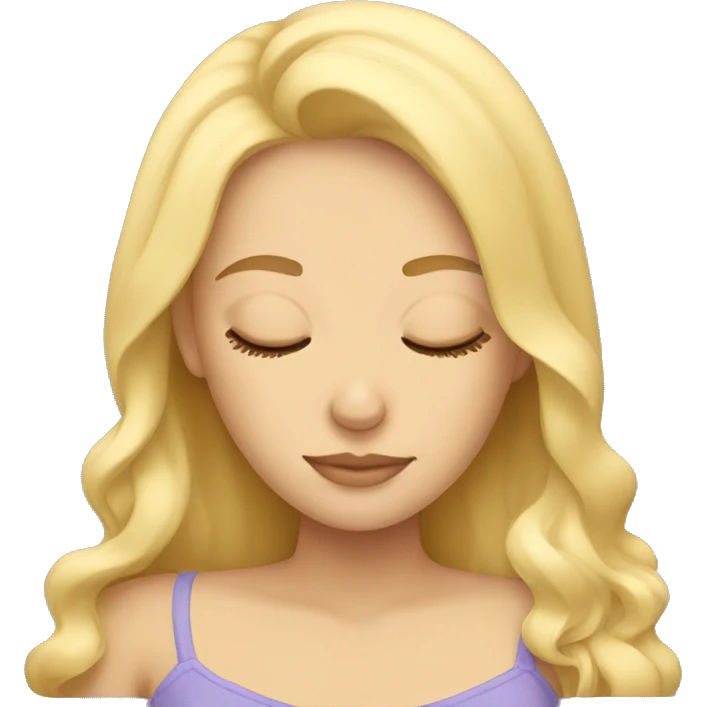 blonde girl sleeping emoji