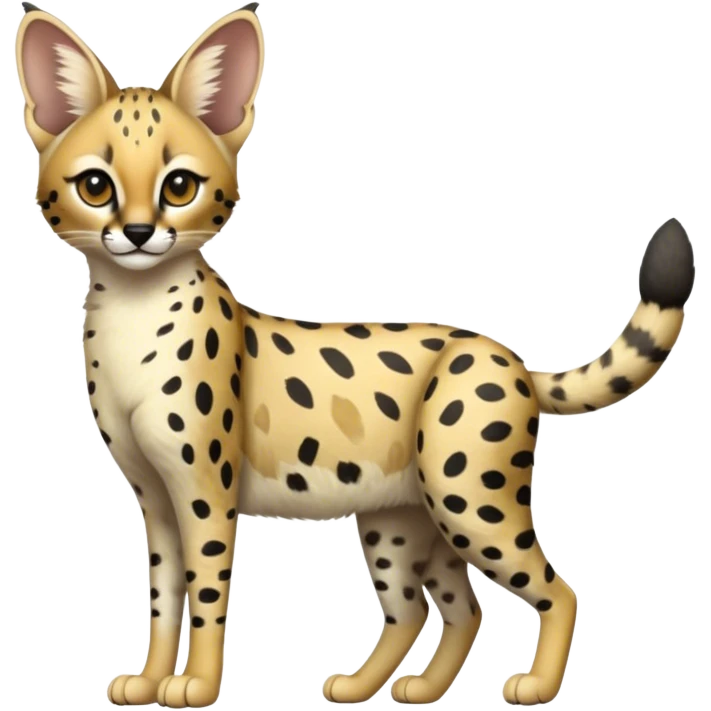 Serval-Genet-hybrid, full body emoji