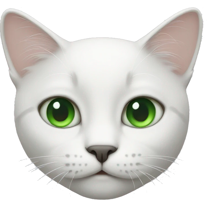 Cat white with green eyes emoji