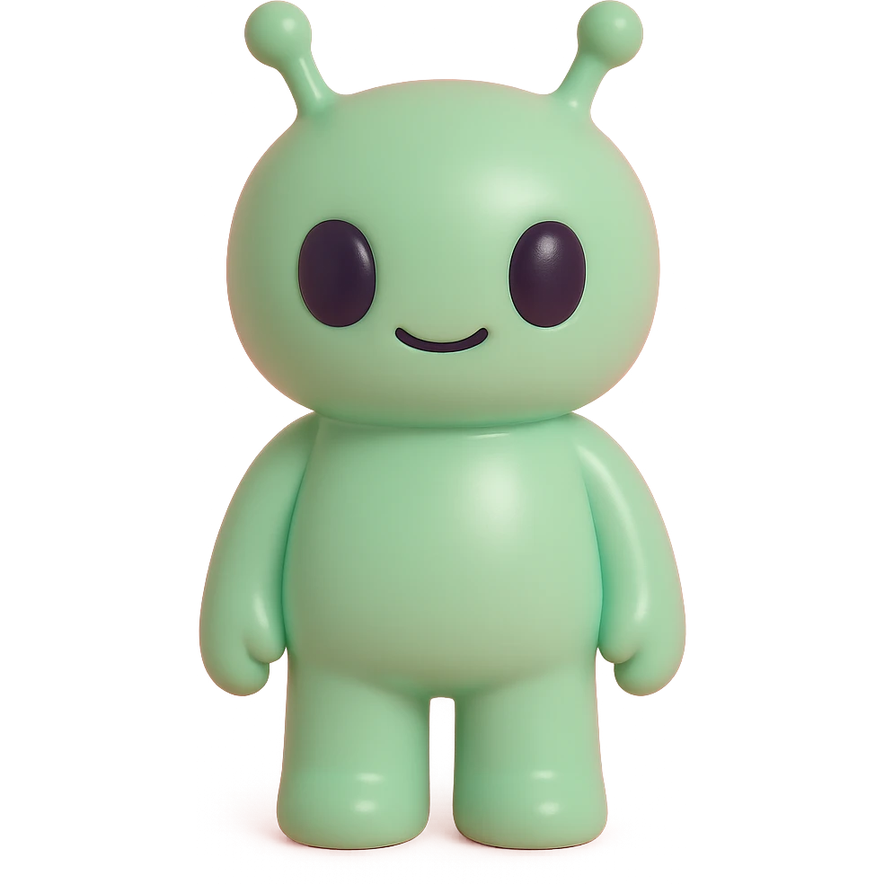 alien with antennae and green skin, standing pose emoji