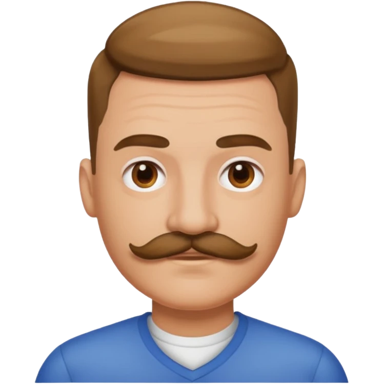 Skin fade hair with mustache  emoji