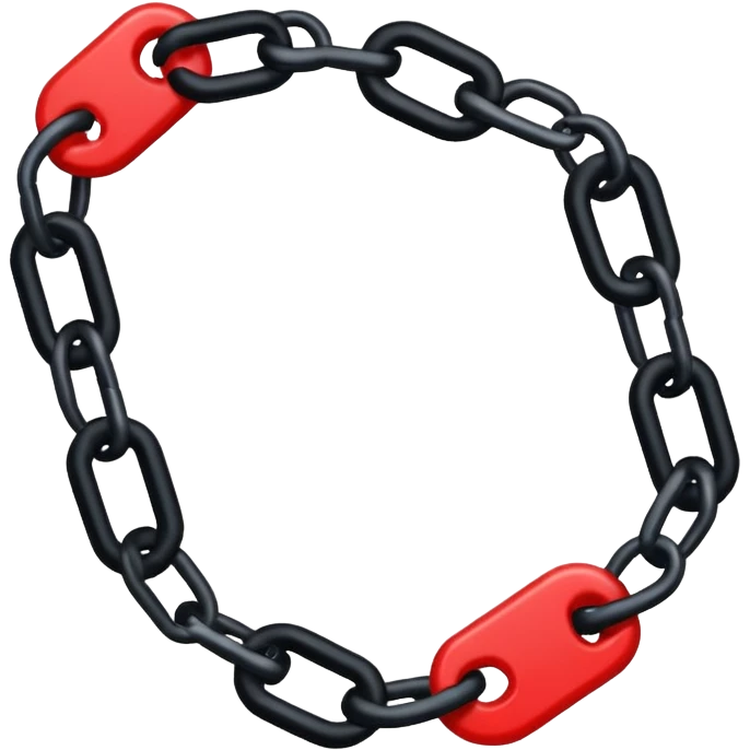 iOS sticker, broken chain, black links, red break, minimal emoji