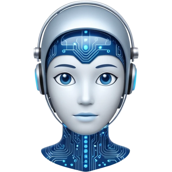 abstract digital avatar AI agent with circuit patterns emoji