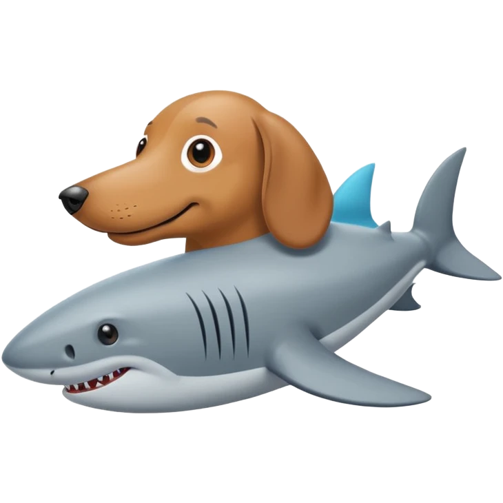 Weiner dog mix with a shark emoji