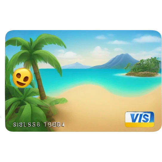 tropical island credit card emoji