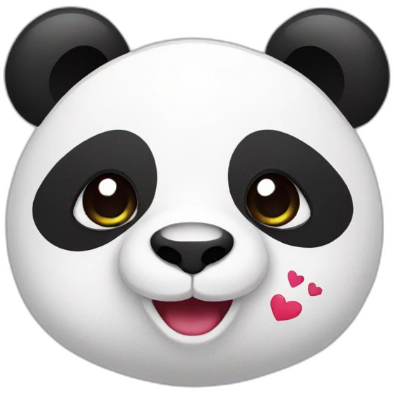Panda with hearts emoji