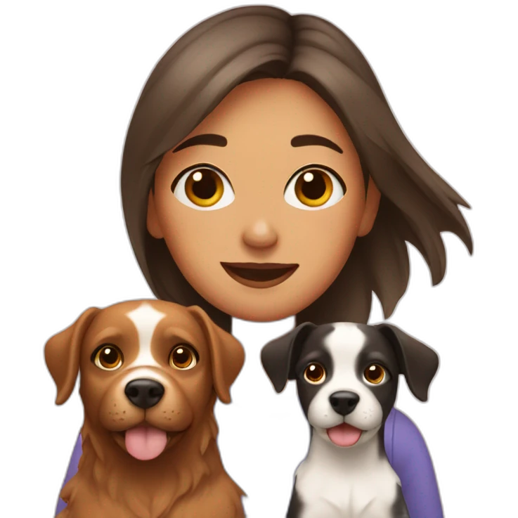 Girl with two dogs emoji