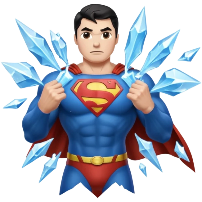 Superman vs ice emoji