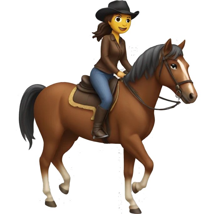 female riding a horse emoji