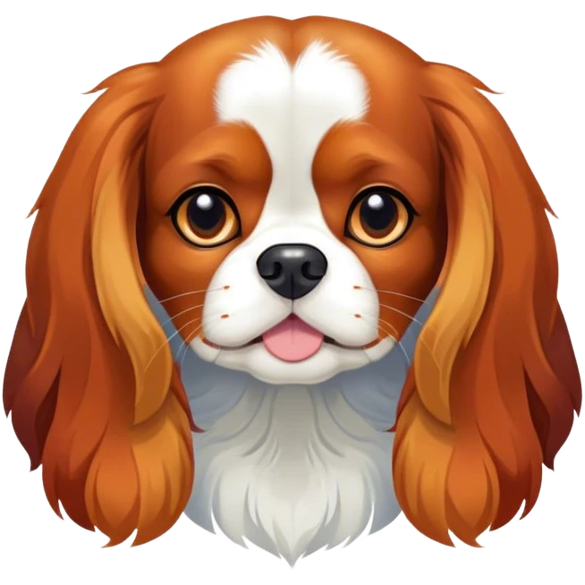 Cinematic Meme-Worthy Grumpy Tri-Colour Cavalier King Charles Spaniel Portrait Emoji, Head held high but eyes filled with dramatic disappointment, smooth tri-colour fur with striking black, white, and tan patches, deeply furrowed brow forming an unmistakable scowl, floppy ears slightly angled back in disapproval, piercing brown eyes glaring with pure exasperation, Simplified yet hilariously over-exaggerated features, highly detailed, glowing with an aura of supreme annoyance, high shine, exhausted yet judgmental, stylized with an almost regal pettiness, bright but brooding, soft glowing outline, capturing the essence of a companion that has seen it all and is thoroughly unimpressed, so meme-worthy it feels like it could instantly become the next viral sensation of grumpiness! emoji