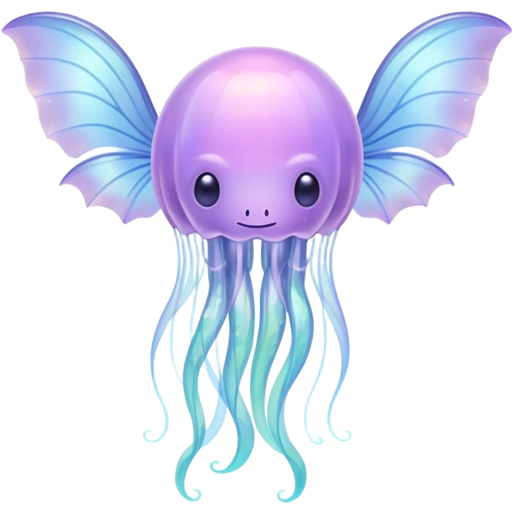dreamy pastel jellyfish with translucent bat wings emoji