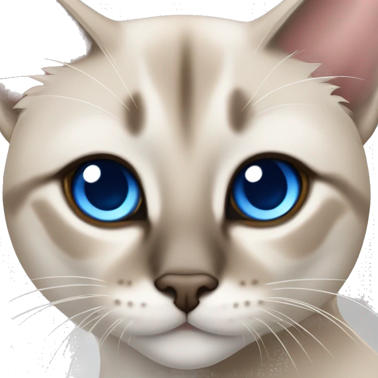 Lynx point Siamese cat with blue eyes  emoji