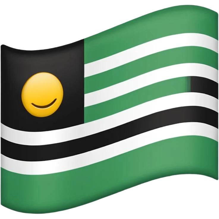 No js do a flag with green on top white in the middle and black on the bottom three sections don’t add any symbols or anything just those three colors spilt like top middle and bottom  emoji
