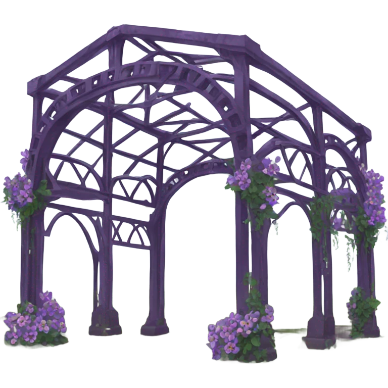 Aesthetic iron and purple pansies in the background emoji