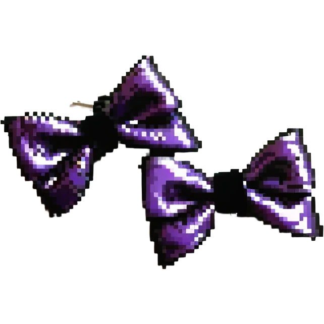 goth bow with velvet texture, deep purple and black, silver studs, dramatic shadows emoji
