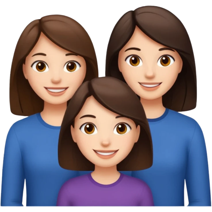 2 girls 1 guy brunettes  emoji