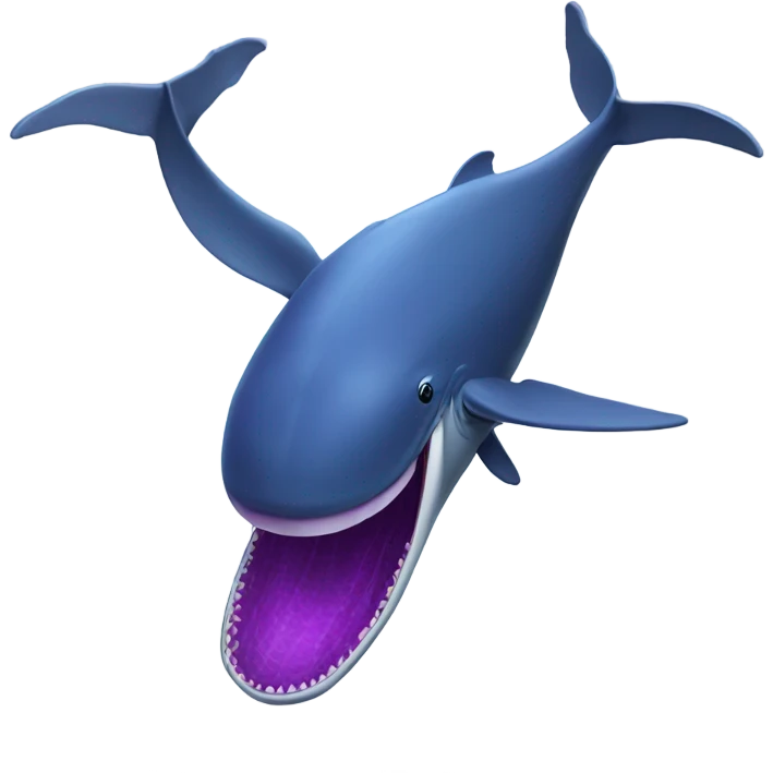 Blue whale purple, open mouth emoji