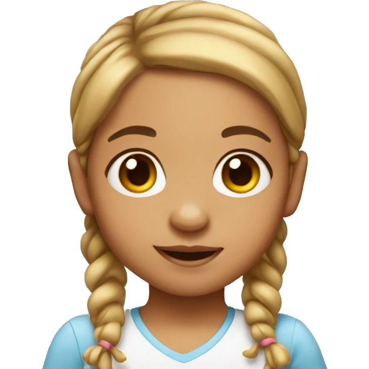 Toddler with tan skin and pigtails  emoji