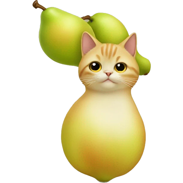 Cat that looks like a pear emoji