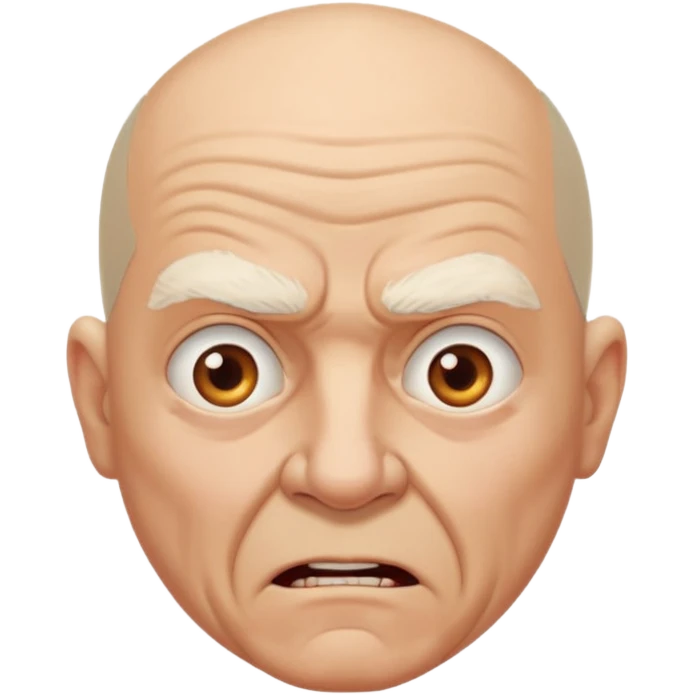 agressive elderly man, bald head emoji