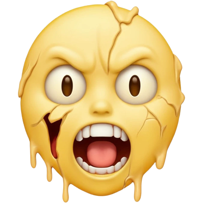 Yellow emoji face ripping it’s skin off with its hands screaming in horror emoji