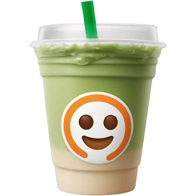 Green iced matcha latte in Dunkin’ Donuts cup emoji