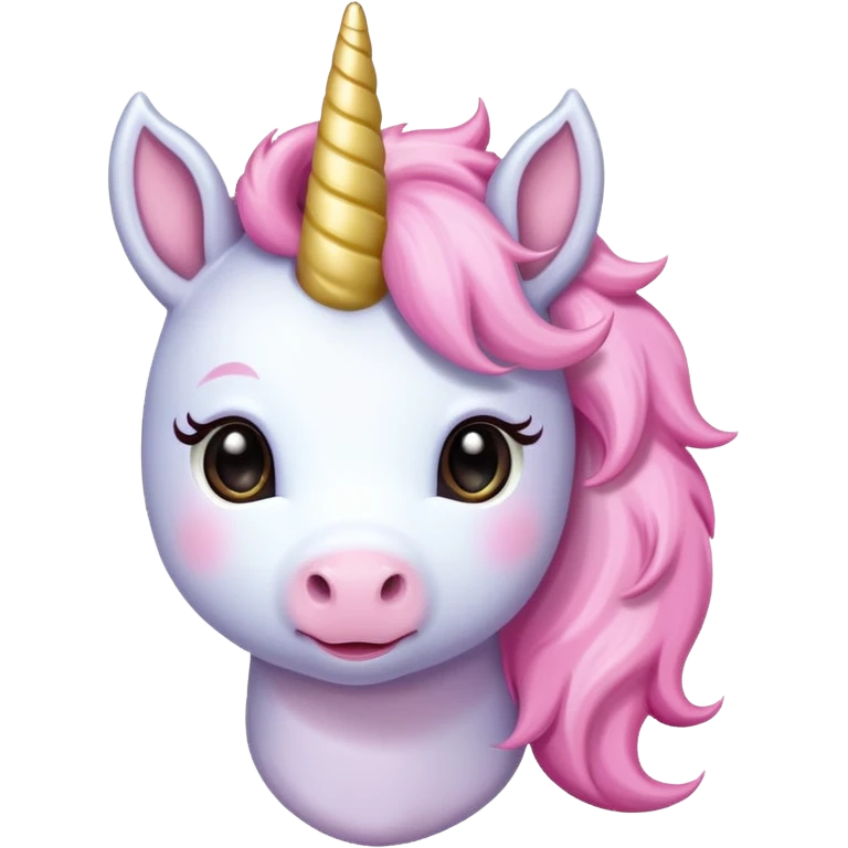 Cute Cartoon style baby pink unicorn 
 emoji