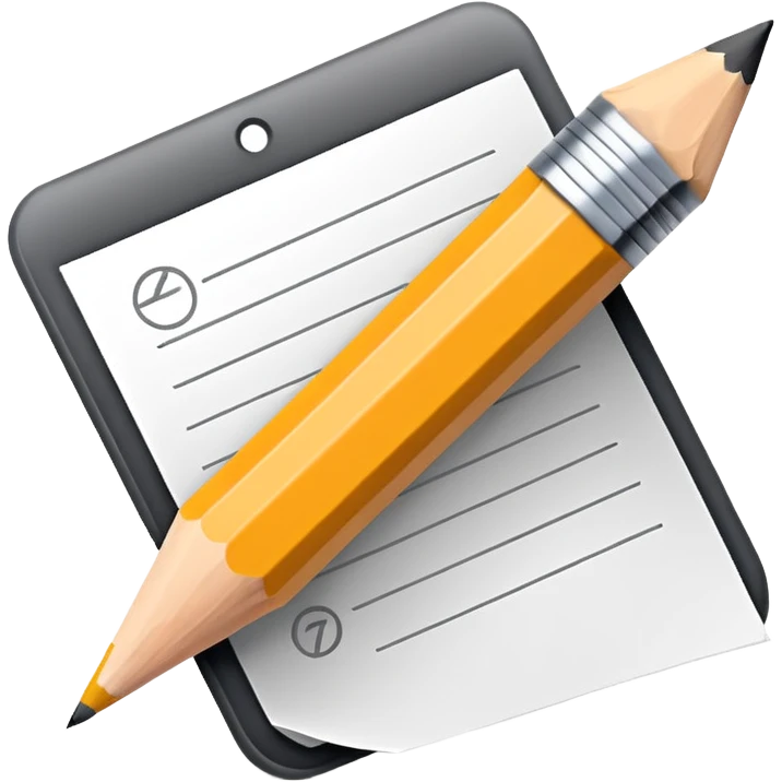 Minimalistic flat vector icon, iOS style, thin black contour on white background. Pencil with sketch lines on paper. No text, no shadows emoji