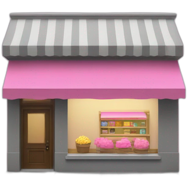8bit store with pink awning  emoji