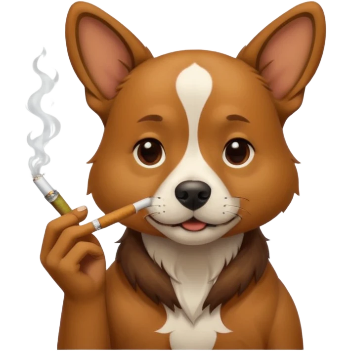 Dog smoking a joint emoji