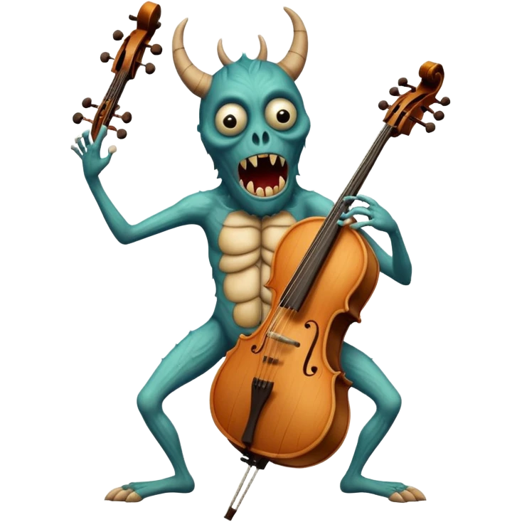 a monster of some kind with some sort of instrument as a part of its body emoji