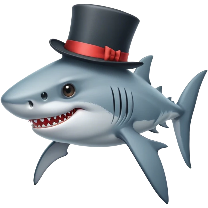 shark with tophat emoji