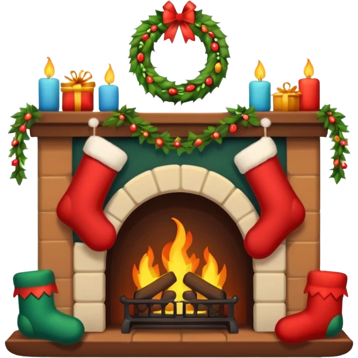 Cute Festive Fireplace emoji