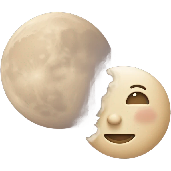 beige realistic moon and realistic beige cloud emoji