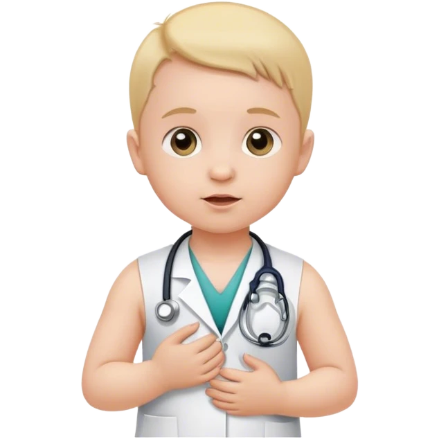 bebe com estetoscopio no peito emoji