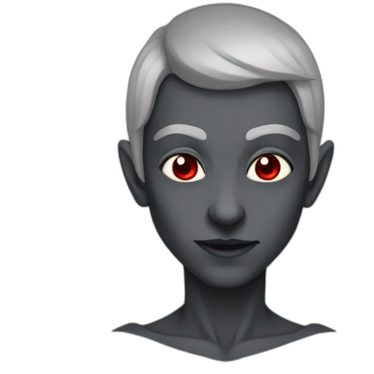 dark elf with gray skin and red eyes emoji