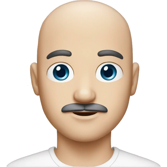 Bald man blue eyes and a mustache  emoji
