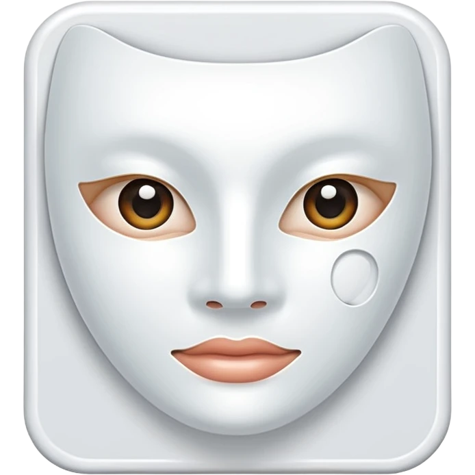 a beauty product box of skincare white  mask pack with rounded eyehole emoji