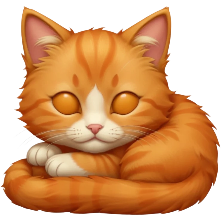 cute orange kitten sleeping emoji