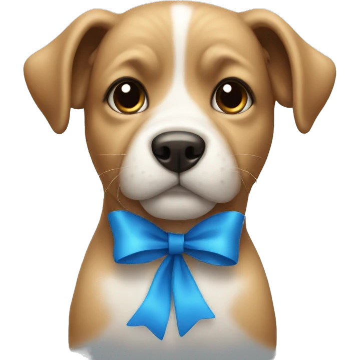 Dog with blue bow emoji