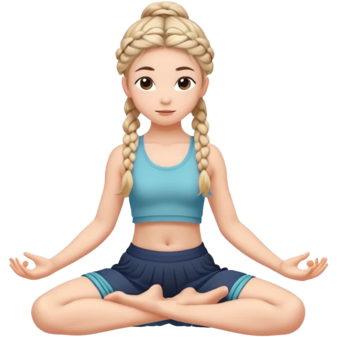 Garudasana by a girl 2D cartoon style emoji
