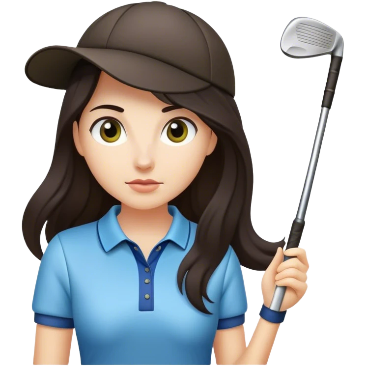 Female golf player with long dark hair emoji