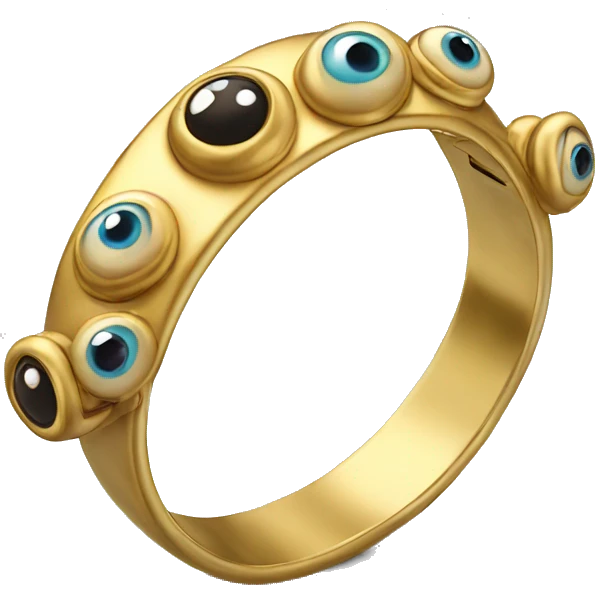 very thin gold bangle ring studded with eyeballs emoji