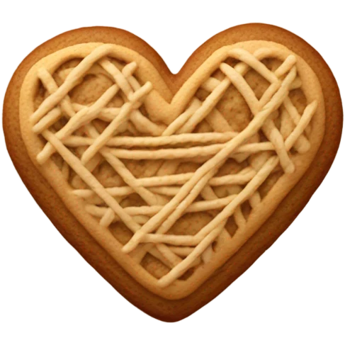 Cookie heart with yarn emoji